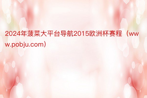 2024年菠菜大平台导航2015欧洲杯赛程（www.pobju.com）